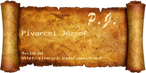 Pivarcsi József névjegykártya