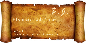 Pivarcsi József névjegykártya