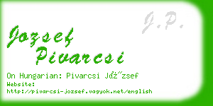 jozsef pivarcsi business card